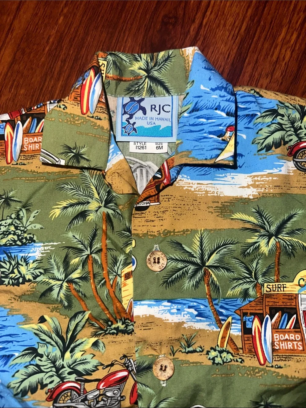 RJC Hawaiian Tropical Print Button-Up Shirt and shorts boys 6M set